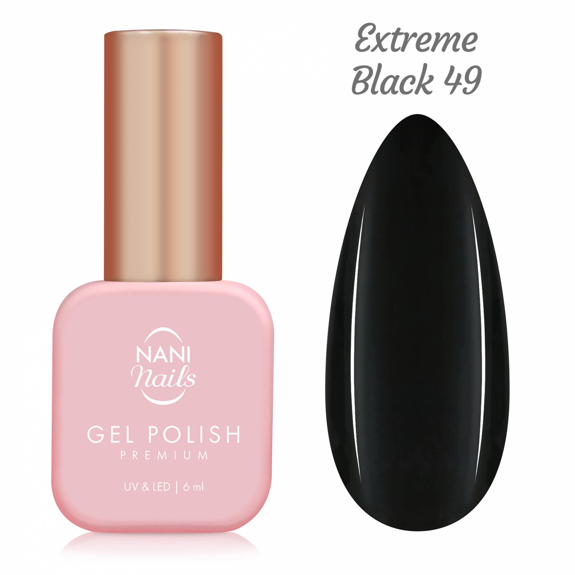 NANI gel lak Premium 6 ml - Extreme Black