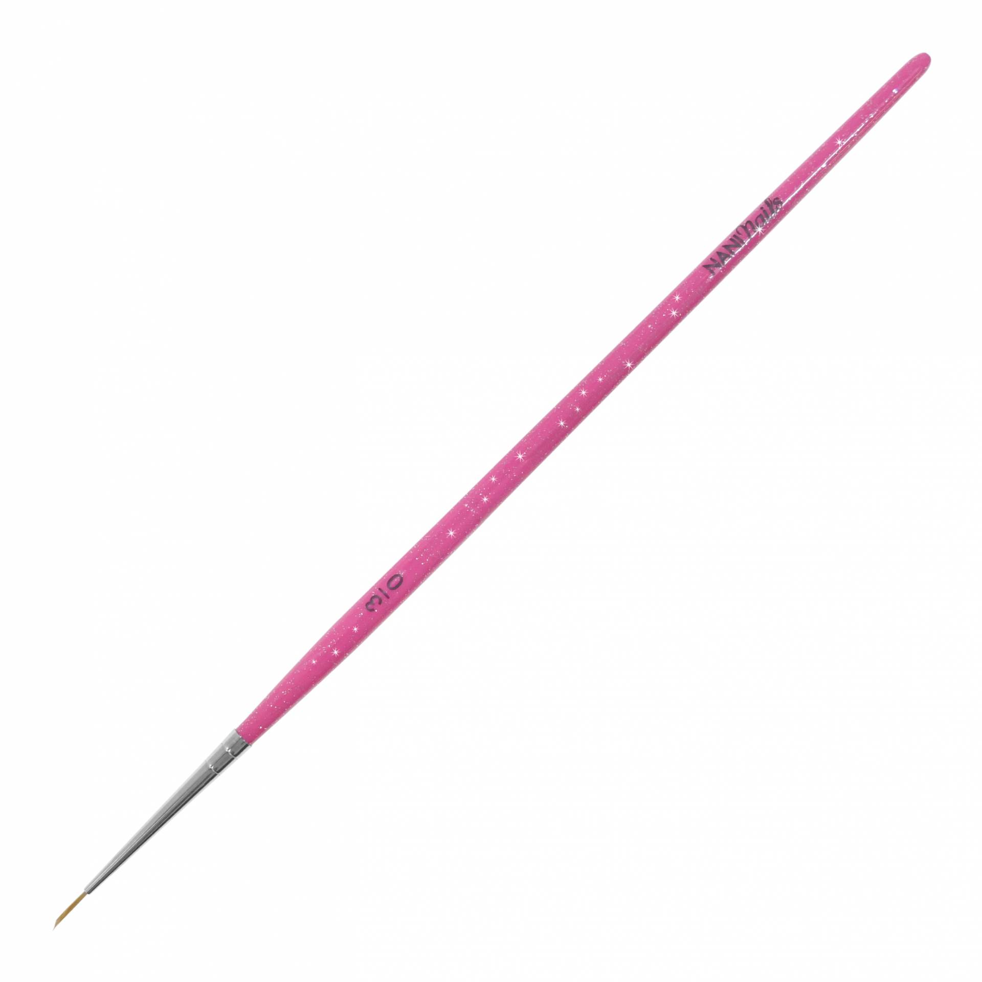 NANI zdobící štětec Kolinsky, vel. 3/0 - Glitter Pink